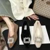 Fur Cotton Autumn Casual Women 190 Fashion Shoes Rhinestone Buckle Flats Winter Slip on Warm Loafers Ladies Pointed Toe Furry Mocasines Ry 861 Ry 415