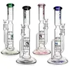 Phoenixstar 14 pollici Big glass Recycler Waterpipe Glass Vase Shisha Pipa ad acqua in vetro con doppio soffione perc e diffusore in linea perc Fumatori Bong d'acqua