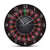 Poker Roulette Wall Clock With Black Metal Frame Las Vegas Game Room Wall Art Decor Timepiece Clock Watch Casino Gift313x