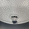 Designer Högkvalitativ kvinnors mini 20 cm grå silverspänne helt handgjord lyxväska delikatess
