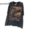 Designer Men's Trend Short Sleeve Angel Wings Short Sleeved Vintage American Distressed T-shirt LZCH