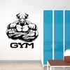 Autocollants muraux en vinyle avec Logo de gymnastique, Muscles de taureau, bodybuilder, décoration de la maison, autocollants de Fitness pour Club de gymnastique, amovibles, Mural2534