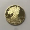 10 stuks de dom eagle badge 24k vergulde 40 mm herdenkingsmunt amerikaans standbeeld vrijheid souvenir drop acceptabele munten318n