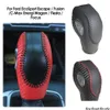 Autres accessoires d'intérieur Nouvelle voiture PU cuir en fibre de carbone pommeau de levier de vitesse ER pour Ford Ecosport Escape Fusion C-Max Energi Wagon Fiest Otgvi