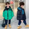 Piumino Giacca per bambini Abbigliamento invernale Adolescenti Neonati maschi Parka con cappuccio Cappotti Addensare giacche lunghe calde Capispalla per bambini