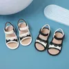 Cute girls sandals 2024 summer soft soled line with soft leather little child beach shoes 240301