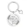 Keychains Colleagues Thank You Gifts Keychain Never Underestimate The Difference Made Key Chains Stainless Steel Love Pendant Keyring