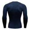 Komprimeringskjorta Mens Long Sleeve T-shirt Sol Protection Second Skin Breattable Quick Dry Rashgarda Topps Sport Man 2099 Tees 230226