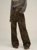 Dżinsy damskie Y2K Leopard Print Kobiety duże szerokie nogi dżinsowe spodnie streetwear Hip Hop vintage luźne spodnie projektant workowate eleganckie