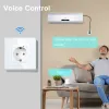 التحكم BSEED WIFI EU Socket Wall Smart Plug Power Monitor Socekt Outlet Glass Panel 16A وظيفة توقيت Tuya Smart Home Alexa Control