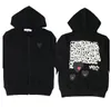 Designer Hoodies Com Des Garcons play Sweatshirt CDG Black Multiheart Zip Up Hoodie Brand Black New and Fleece Casual Jumpers Cardigan