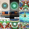 Ponto luminoso pintura diamante mandala relógio diy broca completa forma especial pintura diamante ponto cruz relógio de parede decoração casa presente