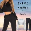 Pantalon de deux pièces pour femmes Survêtement pour dames Couleur unie Printemps Automne Mode Casual Sweat-shirt court et pantalons de survêtement Femmes 2 pièces Ensemble Femme