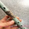 Colección China Folk jade flauta cobre tallado dragón estatuas decorar viejo jade2372