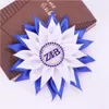 Broches Lady Party Wear Geschenken Mode Satijnen Bloem Lint Corsage Griekse Soror Letters Zeta Phi Beta Broche Accessoire