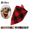 Bandana per cani reversibile in cotone e lino Plaid per animali domestici, benda triangolare, sciarpa, papillon, collare quadrato, decorazione per cani gatto, accessori233x