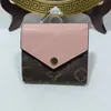 Mode lyx varumärke klassisk designer clrap plånböcker zoe plånbok i brunt blomma kvinnor små lädervaror inuti dragkedjan påsar kort handväska med lådkortshållare