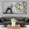 Graffiti Art Wall Pictures for Living Room Banksy Scenes Street Canvas Paintings Wall Art Posters Prints Home Cuadros Decor2775