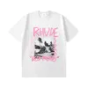 2023年春/夏アメリカンファッションブランドRhude Oil Paintingプリントメンズとレディースルーズカジュアル短袖Tシャツ