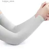 Protective Sleeves Ice Silk Sleeve Sunscreen Cuff Arm Sleeves Uv Sun Protect Anti-Slip Summer Men Women Gloves Outdoor Riding New L240312