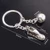 Metalen voetbalschoen sleutelhanger voetbal sleutelhanger mode hiphop sleutelhangers voor fans sieraden