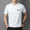 Modal svart t-shirt för män kortärmad is silk cool känsla snabbt torkande sommar halvt tryckt runda nackkläder