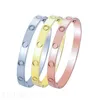 Valentines day gifts love rhinestone decoration bangles stainless steel never fade pure color bracelets resplendent bracelet letters pattern luxury ZB061 I4