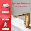 Bathroom Sink Faucets Smart Automatic Faucet Golden Color Mixer Water Cold & Ac 220 And Battery Electric Saving Power Grifos