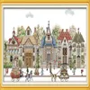 Street view castle home decor painting Handmade Cross Stitch Embroidery Needlework sets counted print on canvas DMC 14CT 11CT261f