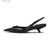 Zapatos de vestir Sandalias Diseñador Tacones altos puntiagudos Bomba Marca de lujo Charol Triángulo invertido Sandalia Moda ShoeH240312