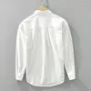 Men's Casual Shirts White Shirt For Men Cotton Long Sleeve Loose Versatile Clothing