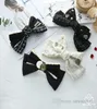 Lady style children plaid Bows hairpins girls metals letter beaded Bow princess hairclip designer kids barrettes women hair access5590118