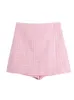 Kondala vintage chique rosa blazer terno moda feminina outono inverno oversized longo blazeralta cintura shorts saia elegante conjunto 240226