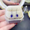 Stud Küpe Doğal Safir Opal Londra Mavi Kadınlar Sterling Gümüş 925 Düğün Sertifikalı Takı