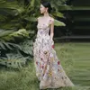 Wspaniały kwiat A-Line Promowa sukienka na imprezę 2024 Princess 3D Lace Straps