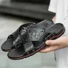 Pantofole in pelle semplici da uomo Scarpe estive da spiaggia El di alta qualità Grandi dimensioni 38-48 Slip on appartamenti leggeri Infradito da uomo