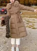 Fotvotee Winterjacke für Damen, lang, mit Kapuze, koreanische Mode, Vintage-Streetwear, Damenkleidung, lässig, elegant, schlank, Parkas