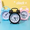 Other Clocks Accessories Double Bell Clock Accurate Timekeeping Battery Operated Analog Mini Round Bedside Desk Alarm Clock Cute Kids GiftL2403