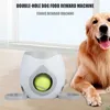 Interactive Toys Pet Tennis Ball Throwing Hämtmaskin Katter Mat Dispenserande belöning Game Training Tool Dog Slow Feeders Y200330166D