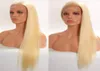 360 кружевной фронтальный парик из человеческих волос, бразильский прямой парик Remy с волосами ребенка, 613, светлый медовый парик для черных женщин 1704333