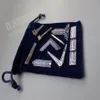 Uppsättning av 9 olika Blue Masonic Working Tools Badge med Velvet Bag Mason Mason Miniature Mason Gifts 201125257f