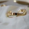 Bracciale Mobius dal design regolabile in acciaio inossidabile placcato oro, regali di lusso da donna per gioielli da donna