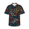 Chemises décontractées pour hommes Lunettes colorées Chemise hawaïenne Mâle Plage Lunettes drôles Manches courtes Style de rue Vintage Blouses surdimensionnées