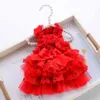 Abito da sposa per cani di piccola taglia Principessa Abiti per animali domestici Fiocco nodo Cucciolo di gatto Abito da festa Pomerania Chihuahua Yorksies Costume Drop LJ22381