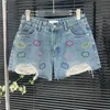 Jeans courts brodés colorés pour femmes, pantalons en Denim, mode d'été, Cool Girl Street Hiphop, Mini Shorts