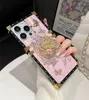 Luxury Bling Laser Butterfly Diamond Ring Stand Holder Square Box Cases Trunk Metal Decoration Corner för iPhone 15 14 13 12 11 Pro Max Samsung S23 Fe S24 Plus Ultra A15