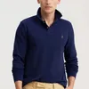 Mens Long-Sleeved 100% Cotton T-Shirt Spring Autumn Lapel Långärmad sportkläder Polos Homme Sports Lapel Tops S-5XL RL812 240301