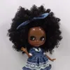 ICY DBS BLYTH DOLL SUPER BLACK SKINE AFRO HAIR AFRO HAIR JOINT BODY SHINY FACE 16 BJD 30cm TOY ANIME 240304