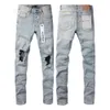 PAARSE ontwerper merk jeans voor mannen vrouwen broek paarse jeans zomer gat hoge kwaliteit borduurwerk paarse Jean denim broek heren paarse jeans 861