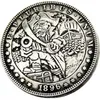 HB45 Hobo Morgan Dollar Skull Zombie szkielet kopia monety mosiężne ozdoby rzemieślnicze akcesoria dekoracyjne 286s